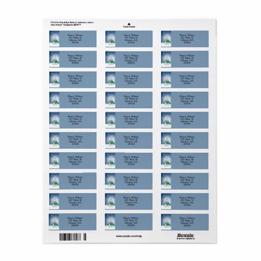 Snowman met een sjaal etiket (Full Sheet)