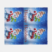 Snowman met een sjaal fleece deken (Voorkant (Horizontaal))