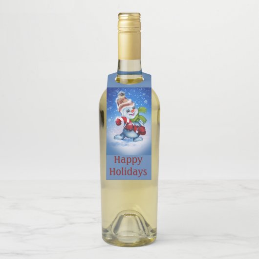 Snowman met een sjaal flessenhanger (Op fles)