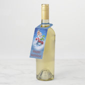 Snowman met een sjaal flessenhanger (Schuin)