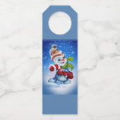 Snowman met een sjaal flessenhanger (Achterkant)