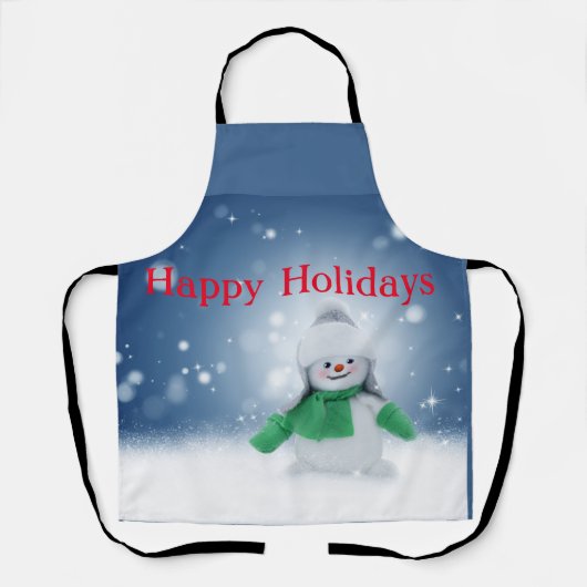 Snowman met een sjaal schort (Voorkant)