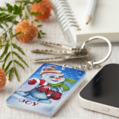 Snowman met een sjaal sleutelhanger (Voorkant Rechts)