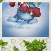 Snowman met een sjaal theedoek (Gevouwen)