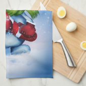 Snowman met een sjaal theedoek (Quarter Fold)