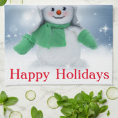 Snowman met een sjaal theedoek (Gevouwen)