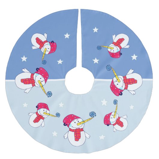 Snowman met een Snowflake kerstfeestdag Kinderen Kerstboom Rok (Voorkant)