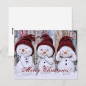 Snowman met feestdag voor kerst feestdagenkaart (Voorkant / Achterkant)