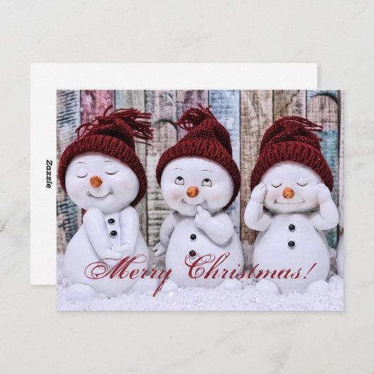 Snowman met feestdag voor kerst feestdagenkaart (Voorkant / Achterkant)