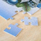 Snowman met feestelijke feestdag legpuzzel (Zijkant)