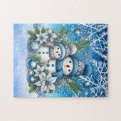 Snowman met feestelijke feestdag legpuzzel (Horizontaal)