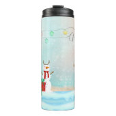 Snowman met feestelijke feestdagen thermosbeker (Voorkant)