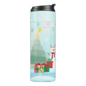 Snowman met feestelijke feestdagen thermosbeker (Gedraaid links)
