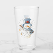 Snowman met feestelijke kerstvakantie glas (Voorkant)