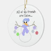 Snowman met Flakey Friends Keramisch Ornament (Links)