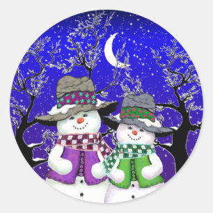 Snowman met Friend Stickers