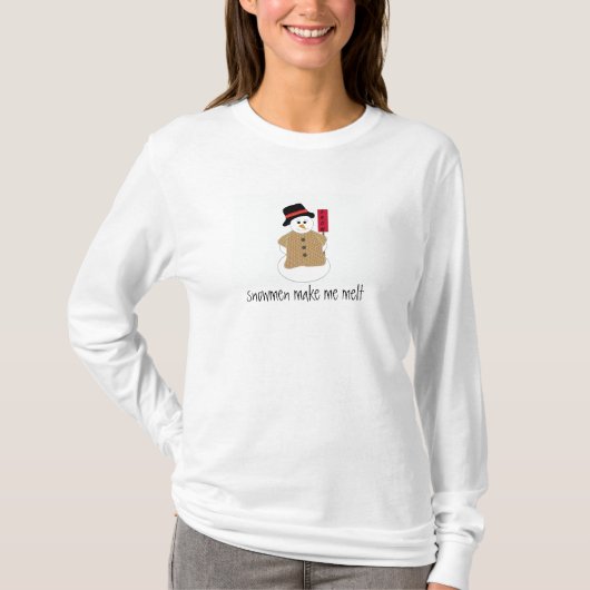 Snowman met Gezegde van de winter T-shirt (Voorkant)