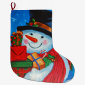 Snowman met Gifts Grote Kerstsok (Voorkant)