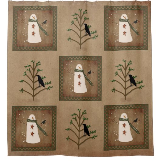 Snowman met het gordijn van de Crow Shower (Voorkant)