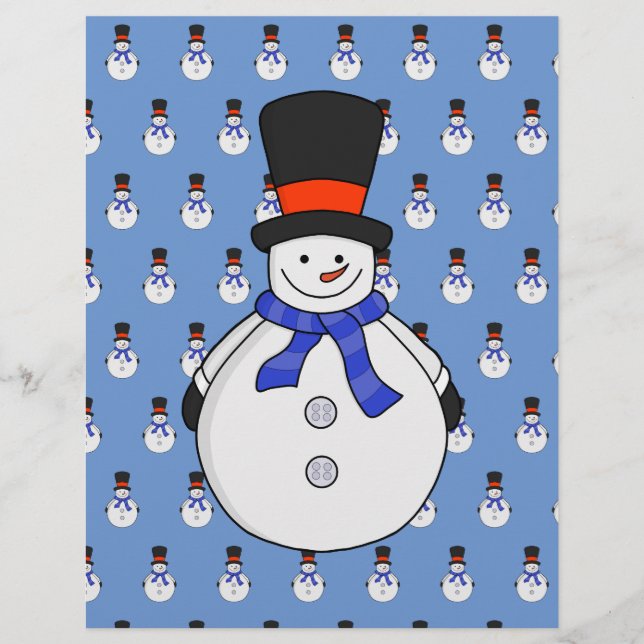 Snowman met hoge hoed briefhoofd (Voorkant)