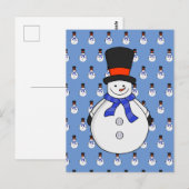Snowman met hoge hoed briefkaart (Voorkant / Achterkant)