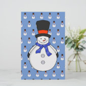 Snowman met hoge hoed briefpapier (Staand voorkant)