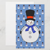 Snowman met hoge hoed briefpapier (Voorkant / Achterkant)