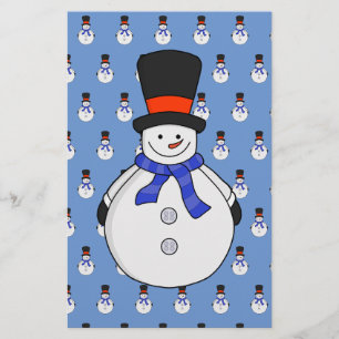 Snowman met hoge hoed briefpapier