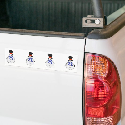 Snowman met hoge hoed bumpersticker (Op Truck)