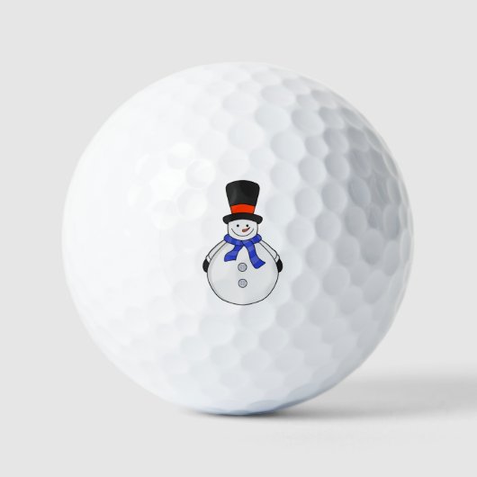 Snowman met hoge hoed golfballen (Voorkant)
