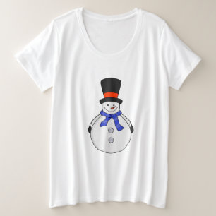 Snowman met hoge hoed grote maat t-shirt