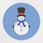 Snowman met hoge hoed labels (Design 2)