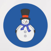 Snowman met hoge hoed labels (Design 1)