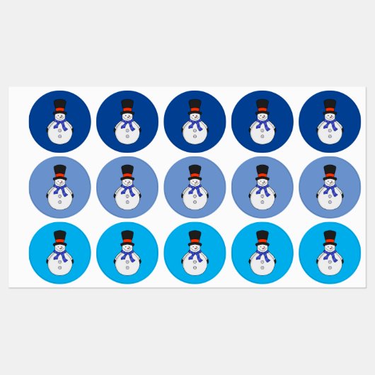 Snowman met hoge hoed labels (Vel)