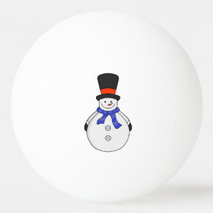 Snowman met hoge hoed pingpongbal