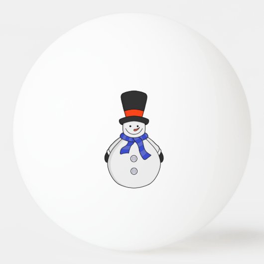 Snowman met hoge hoed pingpongbal (Voorkant)