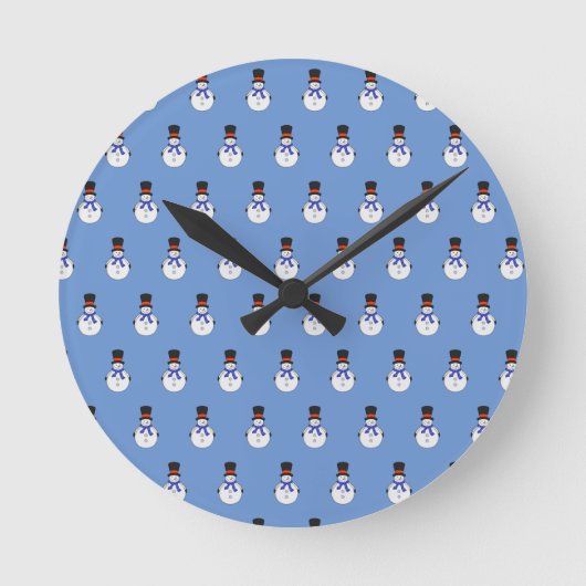 Snowman met hoge hoed ronde klok (Voorkant)