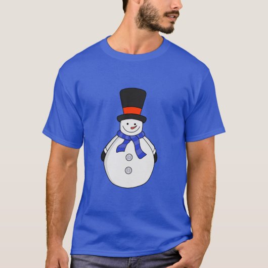 Snowman met hoge hoed t-shirt (Voorkant)