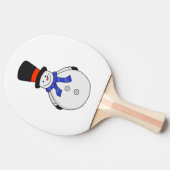 Snowman met hoge hoed tafeltennisbatje (Zijkant)