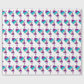 Snowman met kerst in sneeuwvlokken cadeaupapier (Vlak)