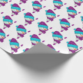 Snowman met kerst in sneeuwvlokken cadeaupapier (Hoek)