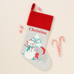 Snowman met kerst-olifant, naam uitzetten kerstsok<br><div class="desc">ontwerp op www.etsy.com/Shop/EverythingNice</div>