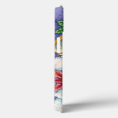 Snowman met kerstavond met Poinsettia Case-Mate iPhone Case (Achterkant / Rechts)