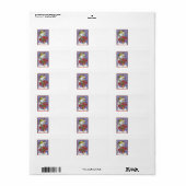 Snowman met kerstavond met Poinsettia Etiket (Full Sheet)