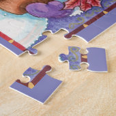 Snowman met kerstavond met Poinsettia Legpuzzel (Zijkant)