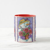 Snowman met kerstavond met Poinsettia Mok (Midden)