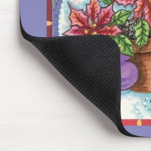 Snowman met kerstavond met Poinsettia Muismat (Hoek)