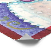 Snowman met kerstavond met Poinsettia Poster (Hoek)