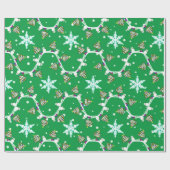 Snowman met kerstboom en cadeaubonen cadeaupapier (Vlak)