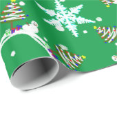 Snowman met kerstboom en cadeaubonen cadeaupapier (Rol Hoek)